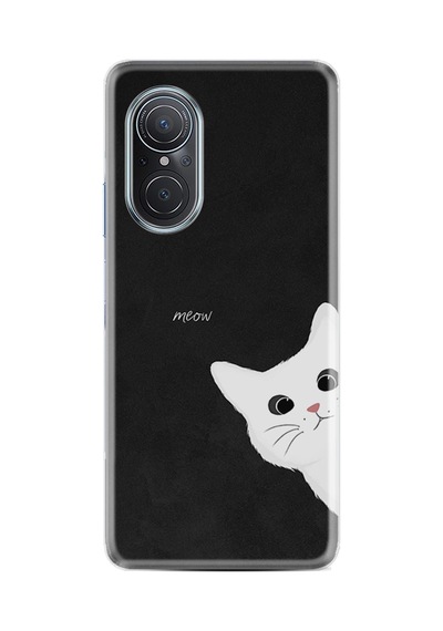 Huawei Nova 9 Se Kılıf Resimli Desenli Silikon Platinium Series Çılgın Kedi 1895