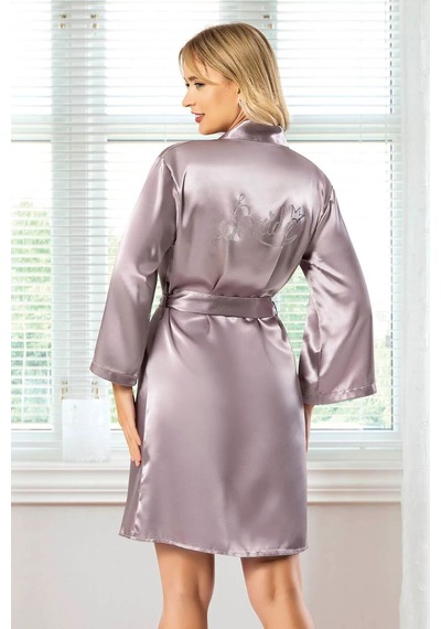 Faal 5909 Kadın Saten Bride Sabahlık-lila Lila