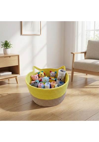 Koçtaş Kedi Kulaklı Sepet 30x18 Cm Sarı