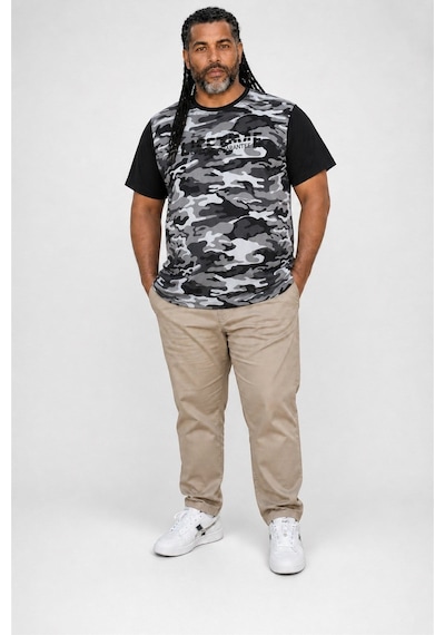 Starbattal Büyük Beden Shoulder Line Camouflage Erkek Tişört 23147 Fume-1130 Füme