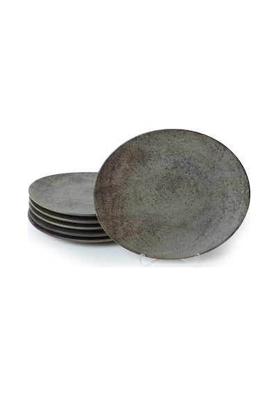 Keramika Mat Toprak Stella Pasta Tabağı 23 Cm 6 Adet 20572 Kahverengi