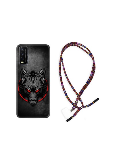 Vivo Y20S Kılıf Rasta Boyun Askılı Dark Wolf 1813