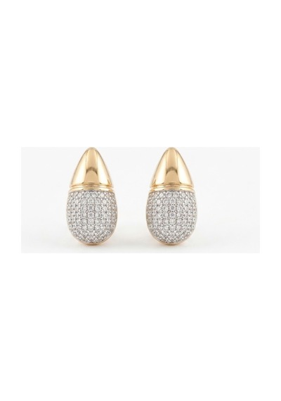 Xuping 14k Gold Rengi Kuyumcu İsçiligi Modern Tasarim Tas Detay Kararmaz Kadin Halka Küpe Gümüş - 926433105 Gümüş