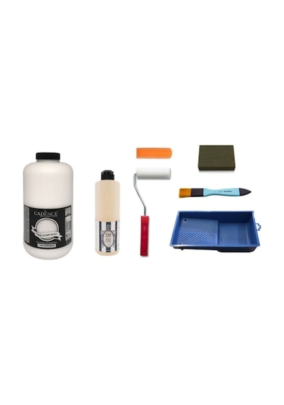 Cadence 2 Litre Antik Beyaz 500Ml Taş Vernik Set
