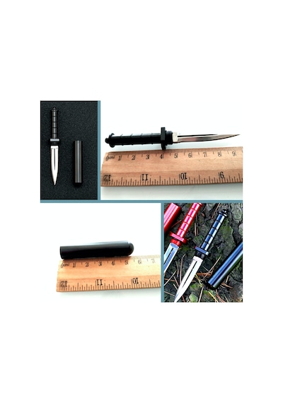 Omeniv Mini Kolye Anahtarlık Siyah Kamp Çakı Kamp Bıçak Av Outdoor Siyah