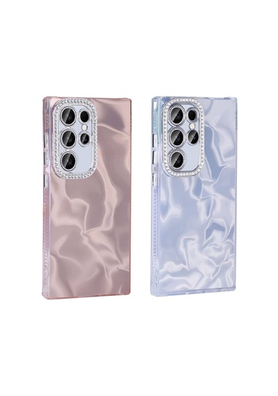 Noktaks - Galaxy S24 Ultra Uyumlu Kılıf Airbagli Parlak Taş Detay Tasarımlı Esila Kapak - Pembe - T32891