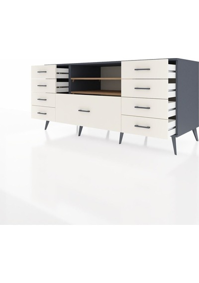 Kronos Konsol 2 Raflı 9 Çekmeceli 176x59x83 Antrasit-çam/aytaşı Çam/aytaşı Kronos Konsol 2 Raflı 9 Çekmeceli 176x59x83 Antrasit-çam/aytaşı Çam/aytaşı