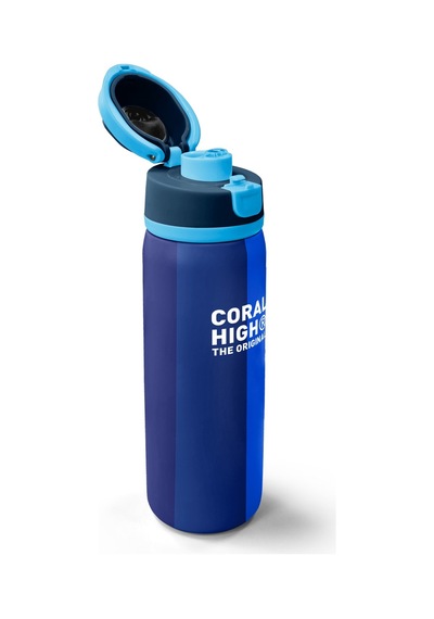 Coral High Renkli Çizgili Desenli Pipetli Ve Direkt İçim Çelik Termos 800 Ml 38555 Saks Mavi