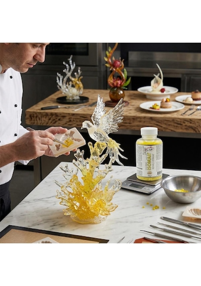 Renkli İzomalt Isomalt Sarı 250 Gr Şeker Sanatı Ve Pasta Dekorasyon İçin