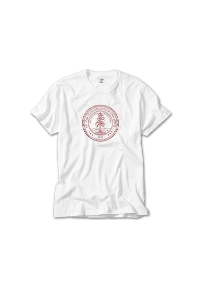 Stanford University Circle Logo Beyaz Tişört Beyaz