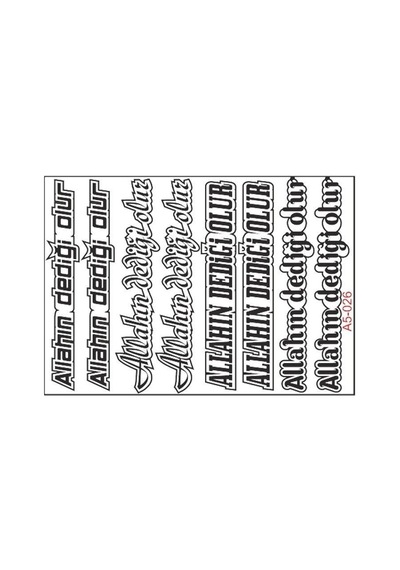 A5 Sticker 038 Tek Paket Çoklu Sticker Standart
