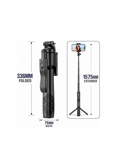 Hepu Sf-11 Bluetooth Kumandalı Uzatılabilir Selfie Stick Tripod Kablosuz Çekim Destekli, Katlanabilir Ve Taşınabilir Tasarım