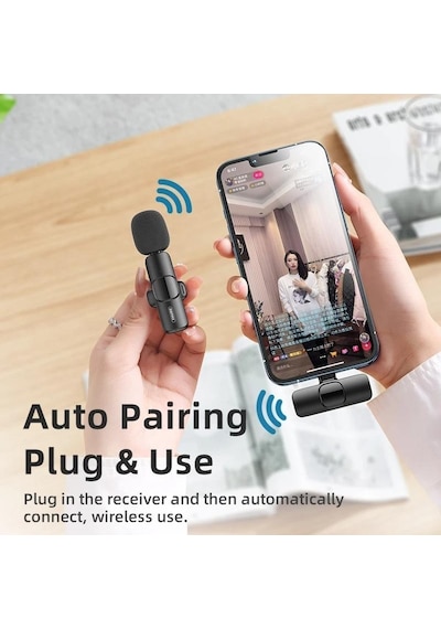 2in1 Kablosuz Yaka Mikrofonu Type-c Mini Mikrofon