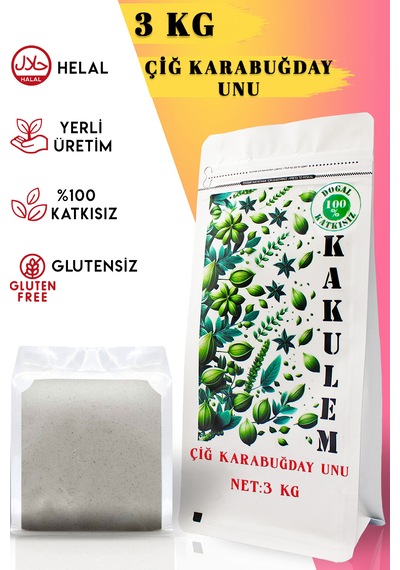 Kakulem Glutensiz Çiğ Karabuğday Unu 3 Kg