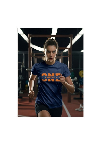 North Whiskers One More Rep Turuncu Baskılı %100 Pamuklu Lacivert Sporcu Tişörtü Lacivert - 875698991 Lacivert - 875698991 Lacivert