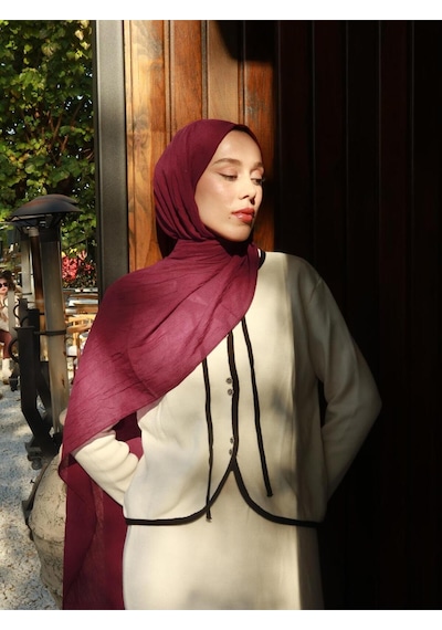 Moda Kaşmir Modal Kraş Şal Serisi MÜRDÜM