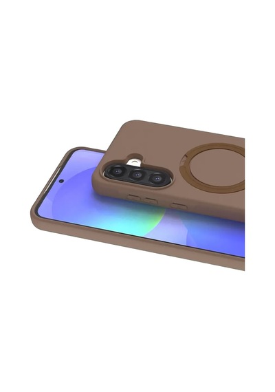 Samsung Galaxy A37 5g Regal Magsafe Standlı Kapak - Çöl Titanyum renkli