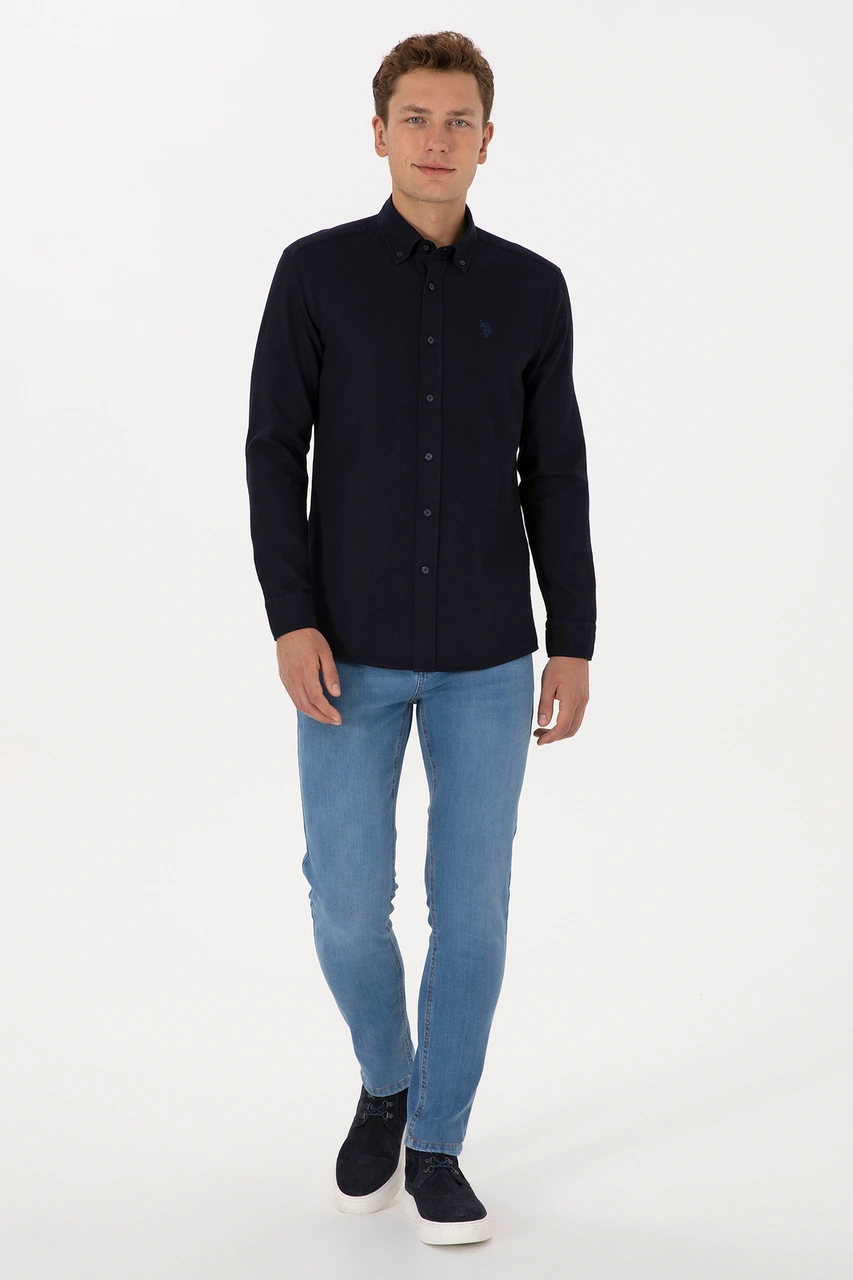 U.s. Polo Assn. Erkek Lacivert Gömlek Desenli 50308611-vr033 Lacivert