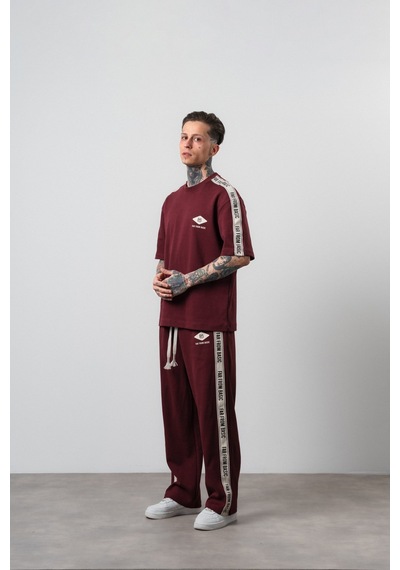 Respire Erkek Ffb Şerit Detaylı Regular Fit Eşofman Takımı Bordo