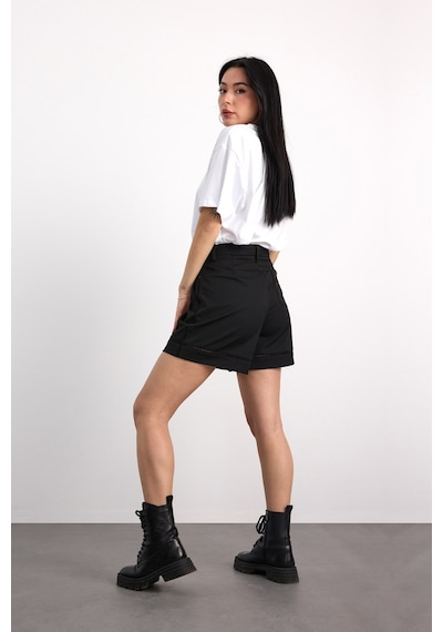 40406-09055 Kadın Gabardin Şort 40406-09055 Siyah