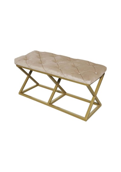 Evodeko Gold Beyaz Bench Puf