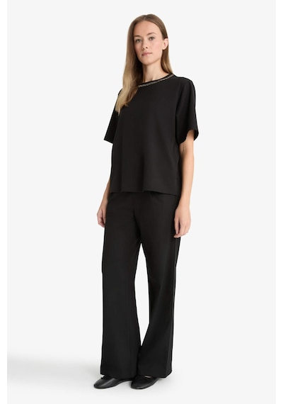 Defacto Regular Fit Cep Detaylı Geniş Paça Pantolon F5413ax25aubk81 Siyah