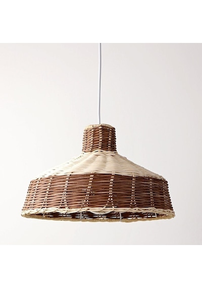Bambu & Rattan Salon Yatak Odası, Mutfak Konik Dekoratif Sarkıt Avize, Aydınlatma 2li Set 35x35cm-9087424041810