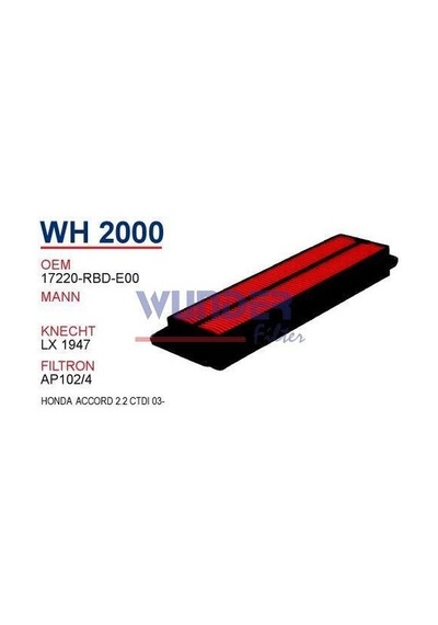 Wunder Honda Accord 2 2 Ctdi 2003 Hava Filtresi