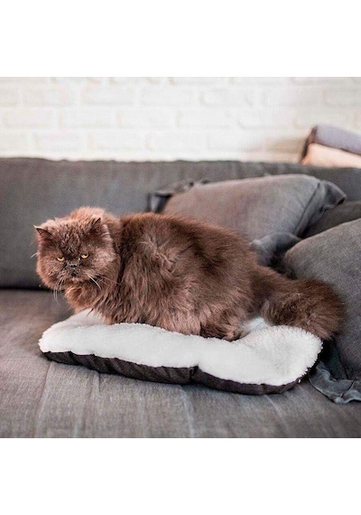 Ferplast Relax 55 Peluş Kedi Ve Mini Irk Köpek Yatağı - Marrone Bej 55cm X 36cm