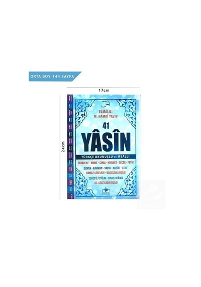 41 Yasin Türkçe Okunuşlu-Mavi Kapak Orta Boy- Merve Yayınları