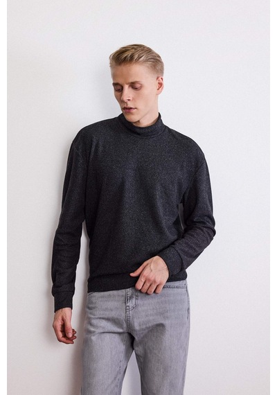 Defacto Regular Fit Yarım Balıkçı Yaka Sweatshirt E9625ax25auar163 Antrasit