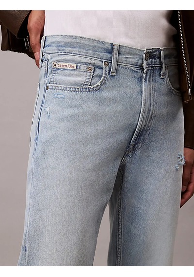 Calvin Klein Stndrd Strght Rams Head Eco Cool Mavi Erkek Jeans