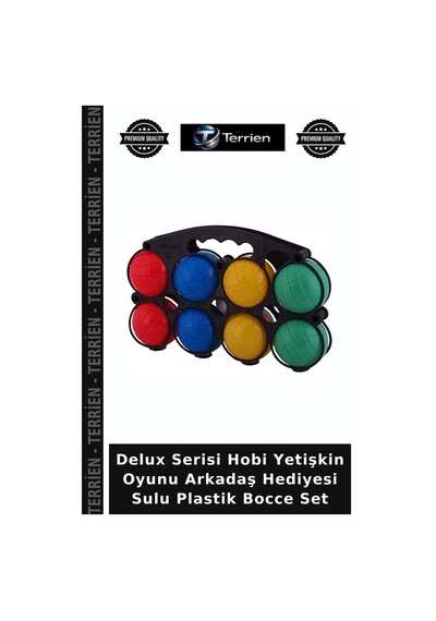 Delux Serisi Hobi Yetişkin Oyunu Arkadaş Hediyesi Sulu Plastik Bocce Set Çok Renkli