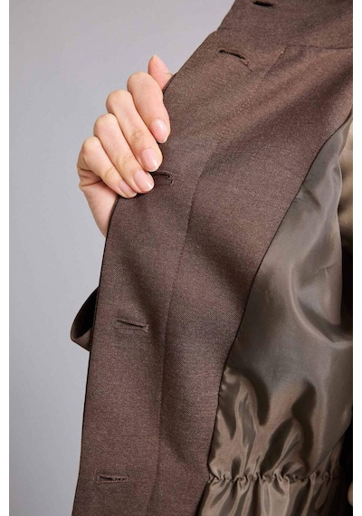 Defacto Regular Fıt Ceket Yaka Blazer Ceket H1637ax26spbn207 Kahve-bn207