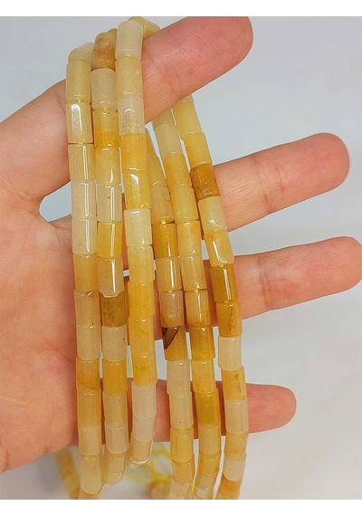 Bileklik Boy Akik Taşı Silindir Kesim 5.5x7.5mm Yarım Dizi 49308 18cm Uzunluğundadır Çok Renkli