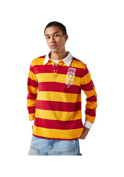 Gsstore X Midground Erkek Polo Sweatshirt E251207 Sarı - Kırmızı