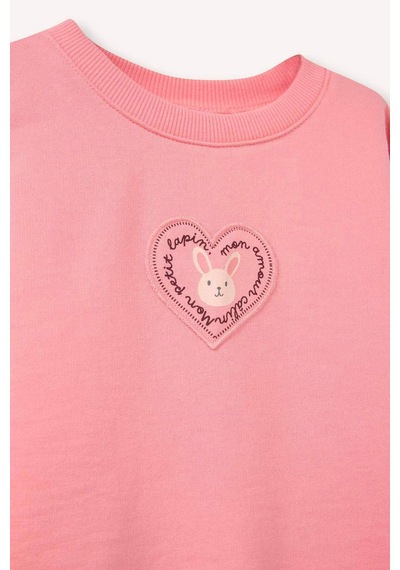 Defacto Oversize Baskılı Sweatshirt Kız Bebek G7501a526sppn657 Pembe-pn657