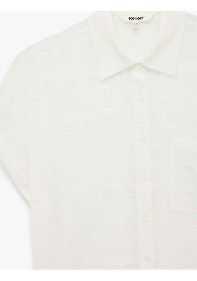 Koton Pamuklu Klasik Yaka Cep Detaylı Kısa Kollu Oversize Gömlek Kırık Beyaz 6sak60085pw Ekru Koton Pamuklu Klasik Yaka Cep Detaylı Kısa Kollu Oversize Gömlek Kırık Beyaz 6sak60085pw Ekru