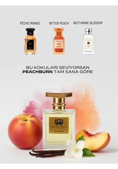 Peachburn Unisex Kadın/erkek Parfüm Sexy Odunsu Ve Sıcak Şeftali, Kiraz, Konyak, Sedir Ağacı Meyveli