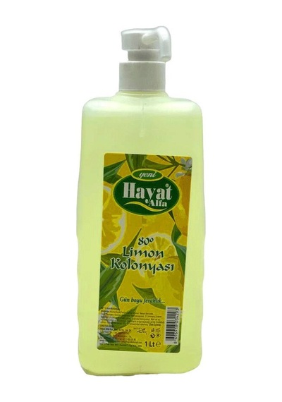 Hayat Kolonya 1lt Limon Pompalı Sprey - 12'li Paket