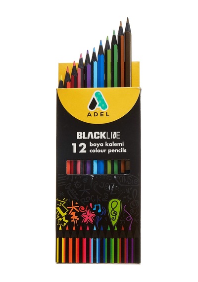Adel Blackline Boya Kalemi 12 Renk, Tam Boy 124-Pembe