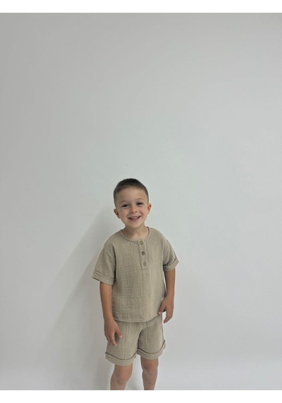 Oliven The Kid Oliventhekid Müslin Unisex Çocuk Takım Krem Krem