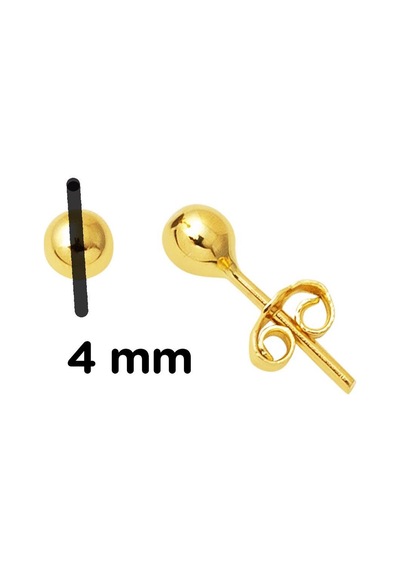 Bilezikci 14 Ayar Altın Top Küpe 4 mm. KP4202701