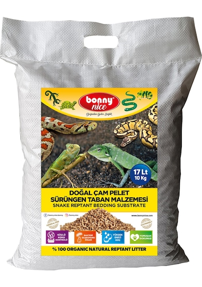 Bonny Nice Doğal Çam Pellet Sürüngen Taban Malzemesi 10 KG 17 L