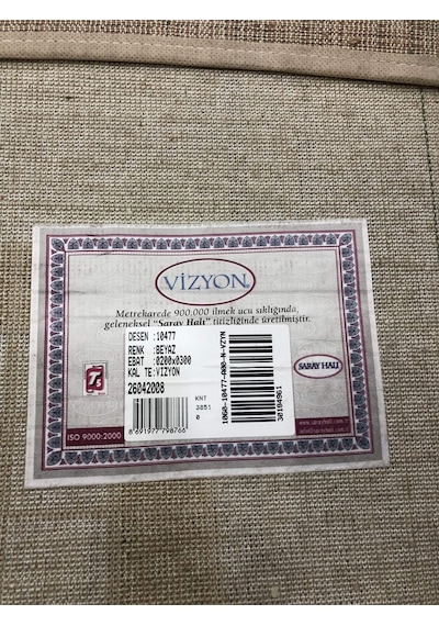 Saray Halı Vizyon 10477 A 200X300 Krem Kahve Vişne Çürüğü 6 M2 !