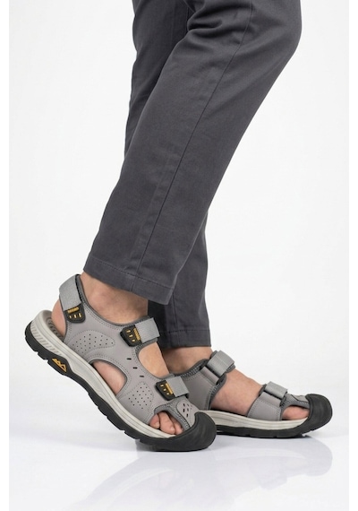 Voyager Erkek Outdoor Trekking Sandalet Kapalı Burun Cırtlı Günlük Yürüyüş Gri E337 M