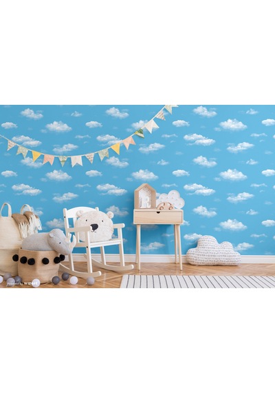 Adawall Adakids 8904-1 Genç Çocuk Bulut Desenli Duvar Kağıdı