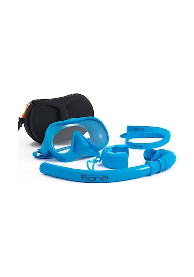 Sona Sona M1 Maske +Roll-Up Snorkel+Yedek Kayış+Deluxe Çanta Mavi