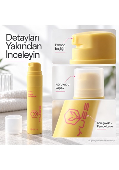 Yues Muz Aromalı Diş Macunu Florürlü Pompalı 60 G Gs-009f Beyazlatma
