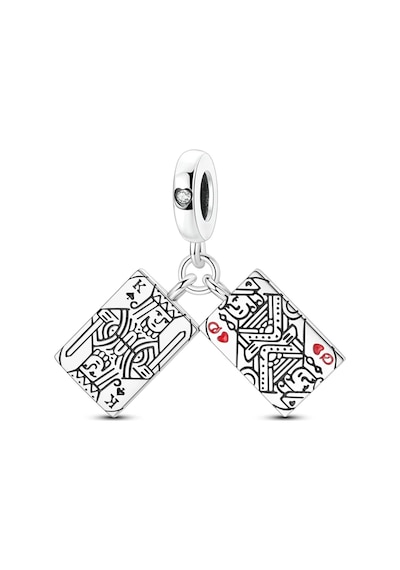 Kupa Kız Ve Maça Papaz Sallantılı Charm Gümüş